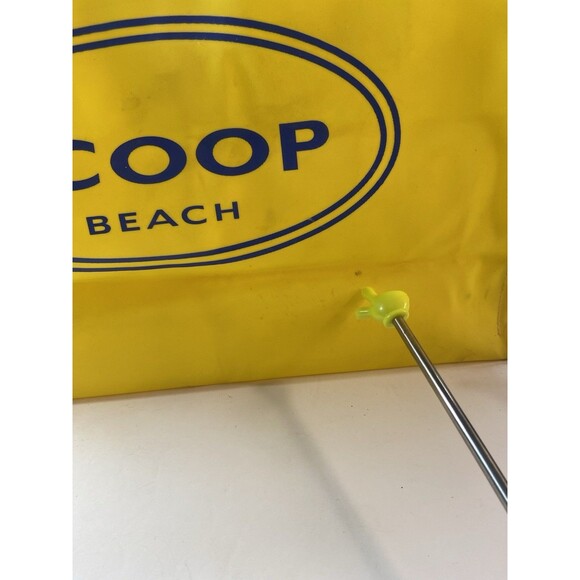 SCOOP Beach Tote Yellow Blue Shopping Bag Rubber Vinyl - Picture 4 of 16